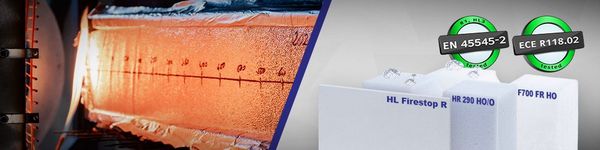 Soundproofing and thermal insulation products tested in accordance with fire protection standards for bus & rail